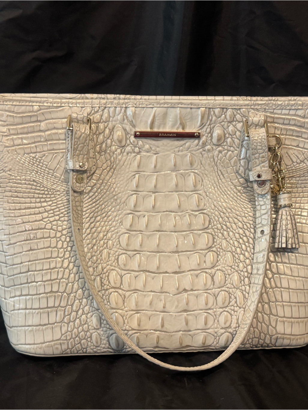 Brahmin Pearl White Color Medium Asher